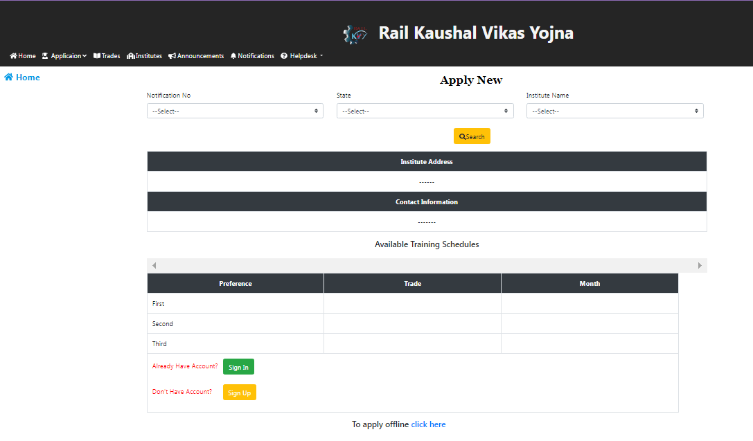 Rail Kaushal Vikas Yojana Registration